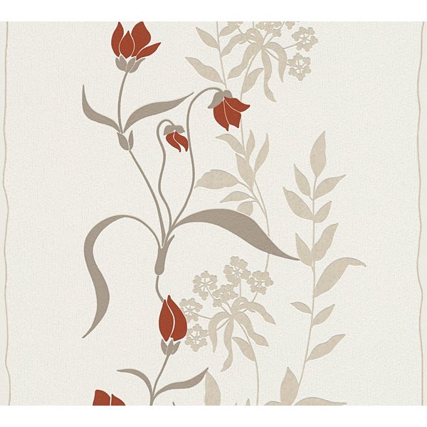 A.S. Création Vliestapete Natural Style, leicht strukturiert, floral, Wald, botanisch, Tapete Blumen Tapeten Wohnzimmer Schlafzimmer Küche Design Wandtapete