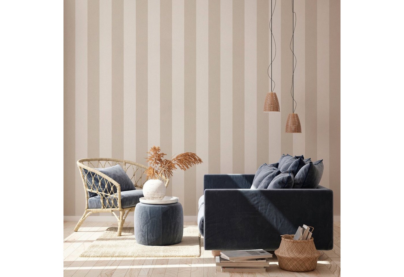 A.S. Création Vliestapete New Elegance, leicht strukturiert, gestreift, Streifen, mehrfarbig, Tapete Streifen Tapeten Wohnzimmer Schlafzimmer Küche modern Desig – Bild 2 von 5