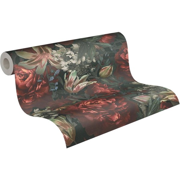 A.S. Création Vliestapete PintWalls Rosen Floral, glatt, matt, gemustert, neutral, (1 St), Blumentapete Tapeten Wohnzimmer Schlafzimmer Küche modern Design Opti