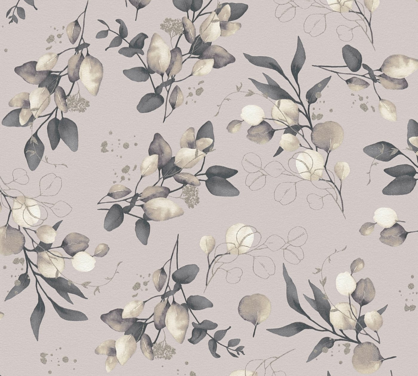 A.S. Création Vliestapete Pure Elegance Blumen-Tapete Mustertapete Blümchen Blattmuster, glatt, leicht glänzend, (1 St), Vliestapete floral für Schlafzimmer Küc – Bild 3 von 5