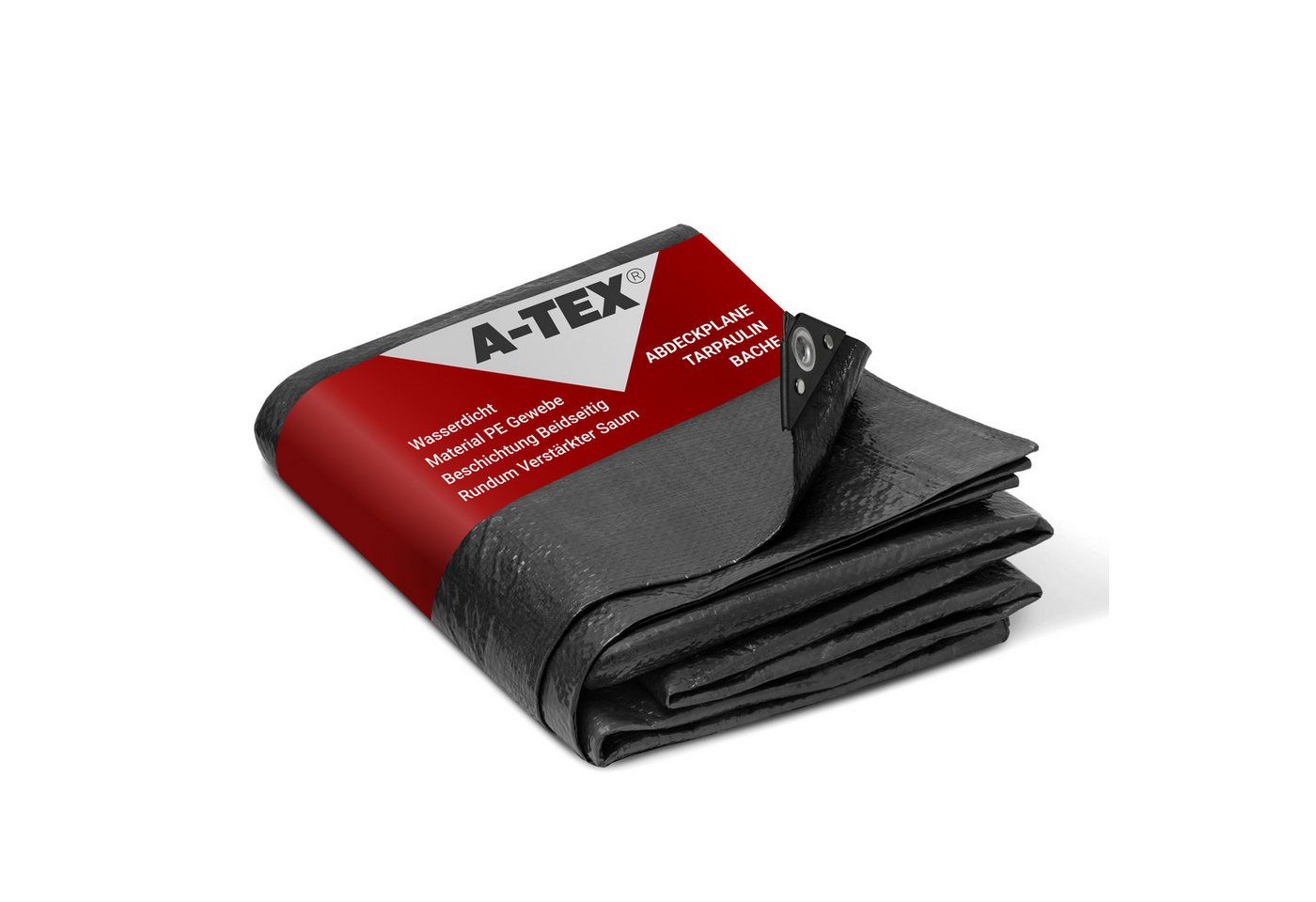A-TEX® Schutzplane Abdeckplane Gewebeplane Plane mit Ösen 90 g/m² schwarz 2 x 3 m – Bild 2 von 5