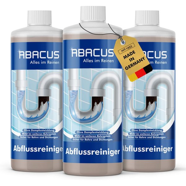 ABACUS Abflussreiniger, Rohrreiniger, Rohrfrei, Abflussfrei Rohrreiniger (Sicher für Rohre und Dichtungen, [- Wirkt sogar bei stehendem Wasser Löst hartnäckigst