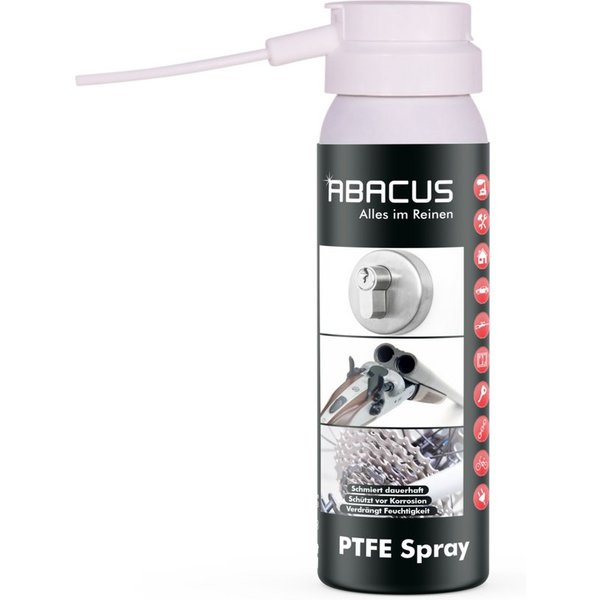 ABACUS Multifunktionsöl PTFE Spray, PTFE-Spray, Teflon-Spray, Multifunktionsspray, 100 ml, (Silikonfrei, Wasserbeständig), Löst Rost und Festsitzende Teile