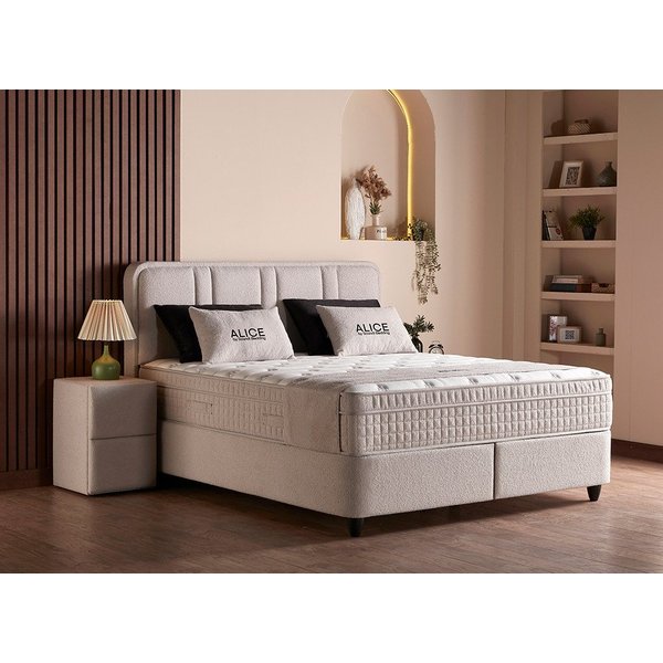 abc bedding Boxspringbett Alice Stauraumbett - Boxbett mit Bettkasten - Komfortbett, Funktionsbett mit Bettkasten