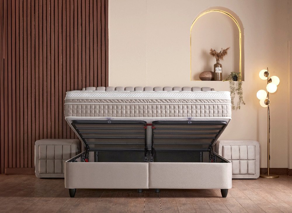 abc bedding Boxspringbett BRISTOL Luxus Stauraumbett - Boxbett Inkl. Matratze & Topper, Funktionsbett mit Bettkasten – Bild 3 von 5