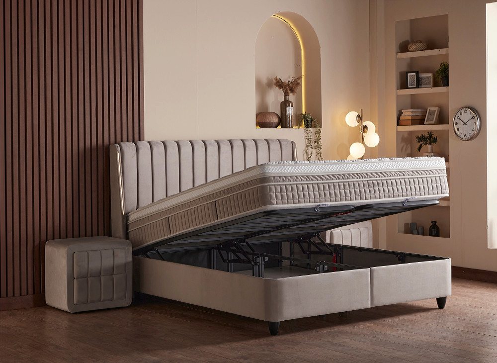 abc bedding Boxspringbett BRISTOL Luxus Stauraumbett - Boxbett Inkl. Matratze & Topper, Funktionsbett mit Bettkasten – Bild 4 von 5