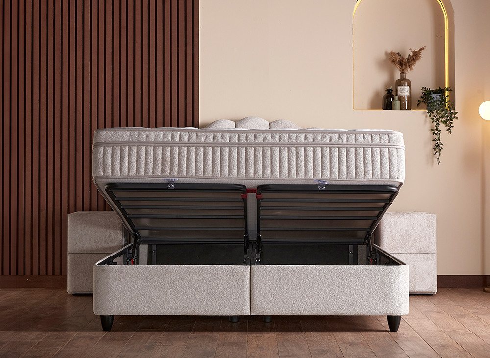 abc bedding Boxspringbett CALI - Luxus Stauraumbett, Boxbett mit Bettkasten - Doppelbett, Funktionsbett mit Bettkasten – Bild 3 von 5