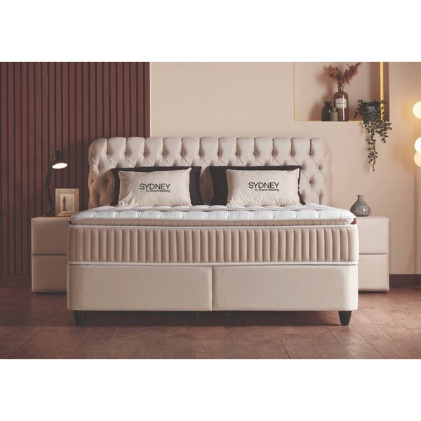 abc bedding Boxspringbett SYDNEY - Luxus Stauraumbett, Boxbett Komfortbett, Funktionsbett mit Bettkasten
