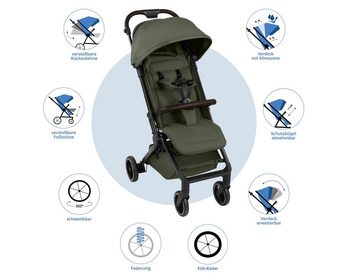 ABC Design Kinder-Buggy Ping 4 Trekking - Pea, leichter Sportwagen mit Liegefunktion & Einhand-Faltung bis 22 kg – Bild 3 von 5