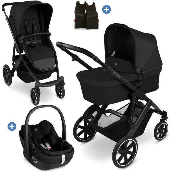 ABC Design Kombi-Kinderwagen Salsa Core - Ink, 3in1 Kinderwagen Buggy Set mit Babywanne, Babyschale Calla & Sportsitz