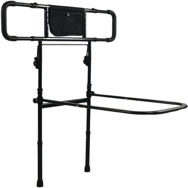 abc HOME Bett - Aufstehhilfe höhenverstellbar, klappbar & mit Tasche, Schwarz