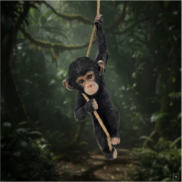 abc HOME Dekofigur Verspielter Affe am Seil
