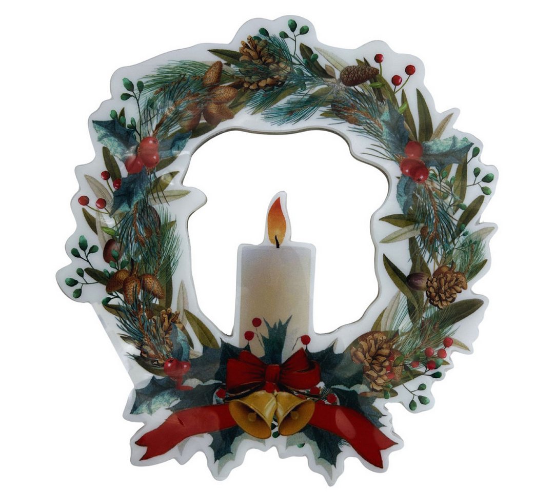 abc HOME Fensterdekoration Weihnachtskranz, LEDs, Timer-Funktion, Selbsthaftend – Bild 2 von 3