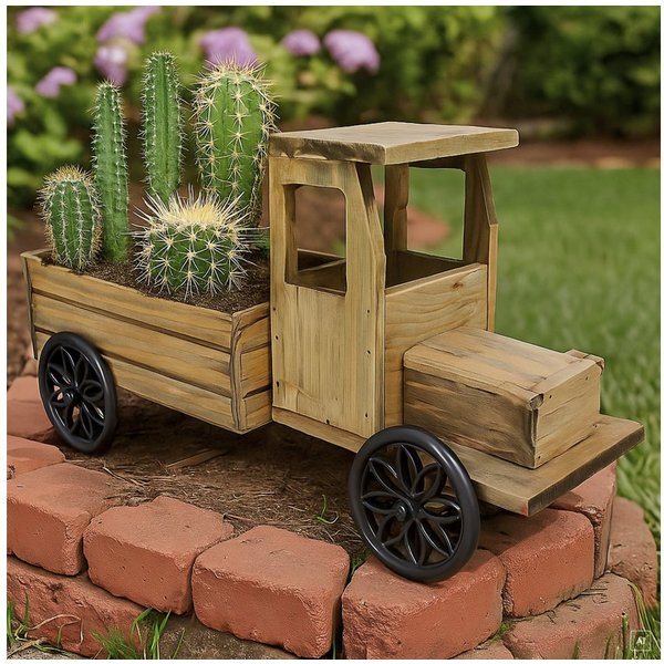 abc HOME Gartenfigur Pflanzständer LkW, Holz