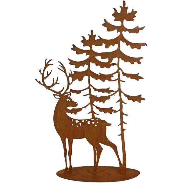 abc HOME Gartenfigur Silhouette Hirsch, Edelrost, 51 cm
