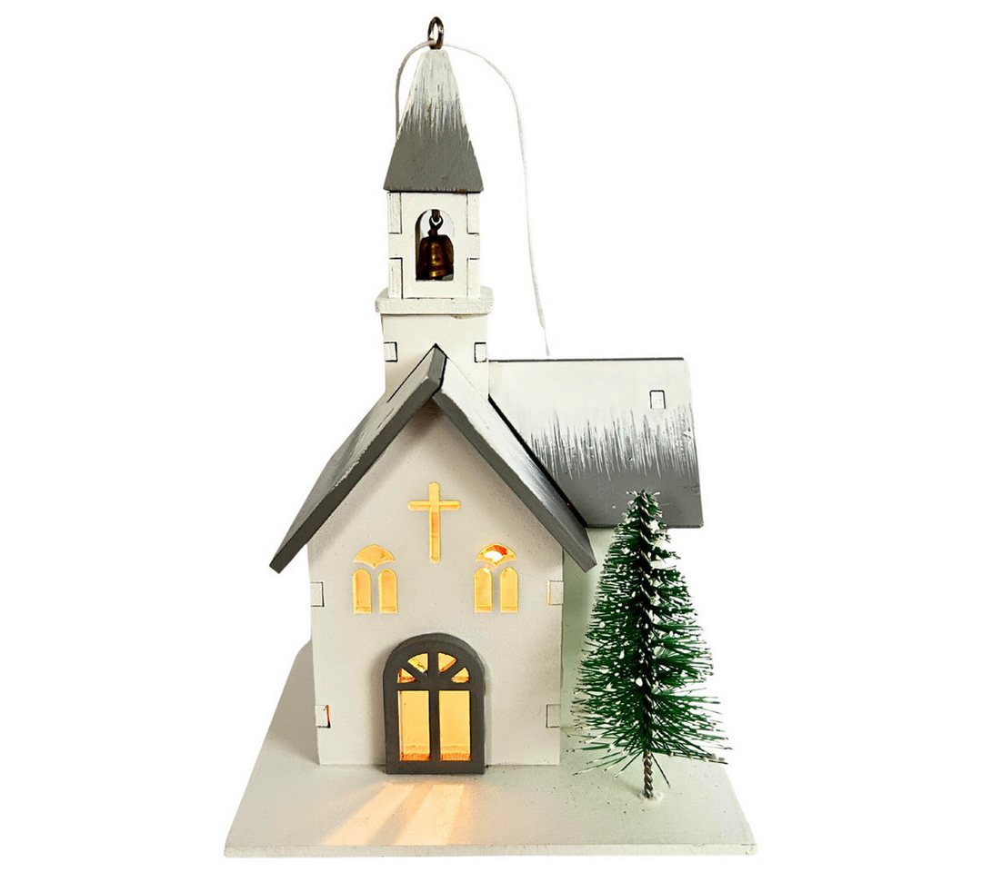 abc HOME LED-Dekofigur Kirche, Holz, Batteriebetrieben – Bild 2 von 5