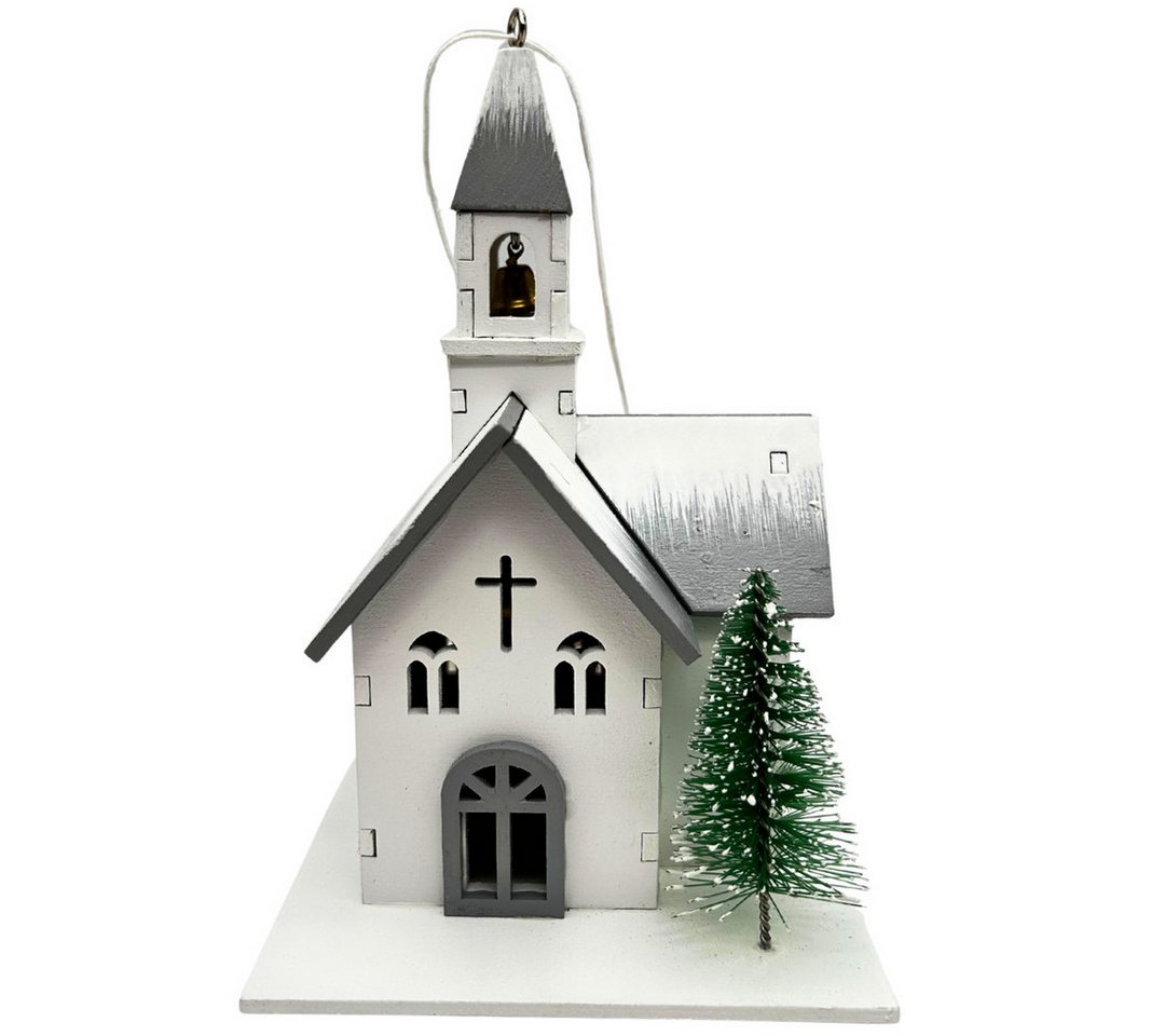 abc HOME LED-Dekofigur Kirche, Holz, Batteriebetrieben – Bild 3 von 5