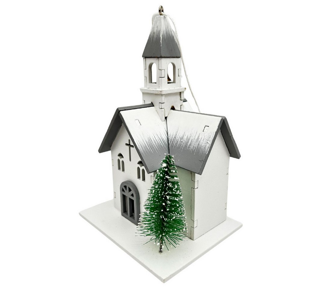 abc HOME LED-Dekofigur Kirche, Holz, Batteriebetrieben – Bild 4 von 5