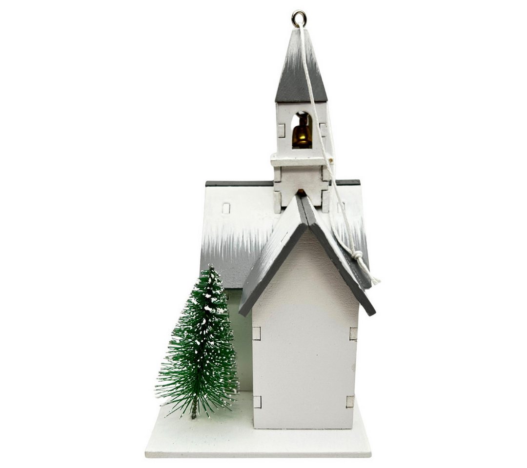 abc HOME LED-Dekofigur Kirche, Holz, Batteriebetrieben – Bild 5 von 5