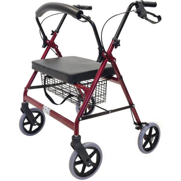 abc HOME Rollator klappbar, verstellbare Höhe, extra breite Sitzfläche, XXL