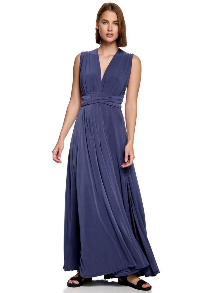 Worldclassca Abendkleid Worldclassca Abendkleid Partykleid Lang mit Schlitz Sommerkleid Maxikleid Cocktailkleid Wickelkleid Elegant Schulterfrei Ärmellos – Bild 2 von 5