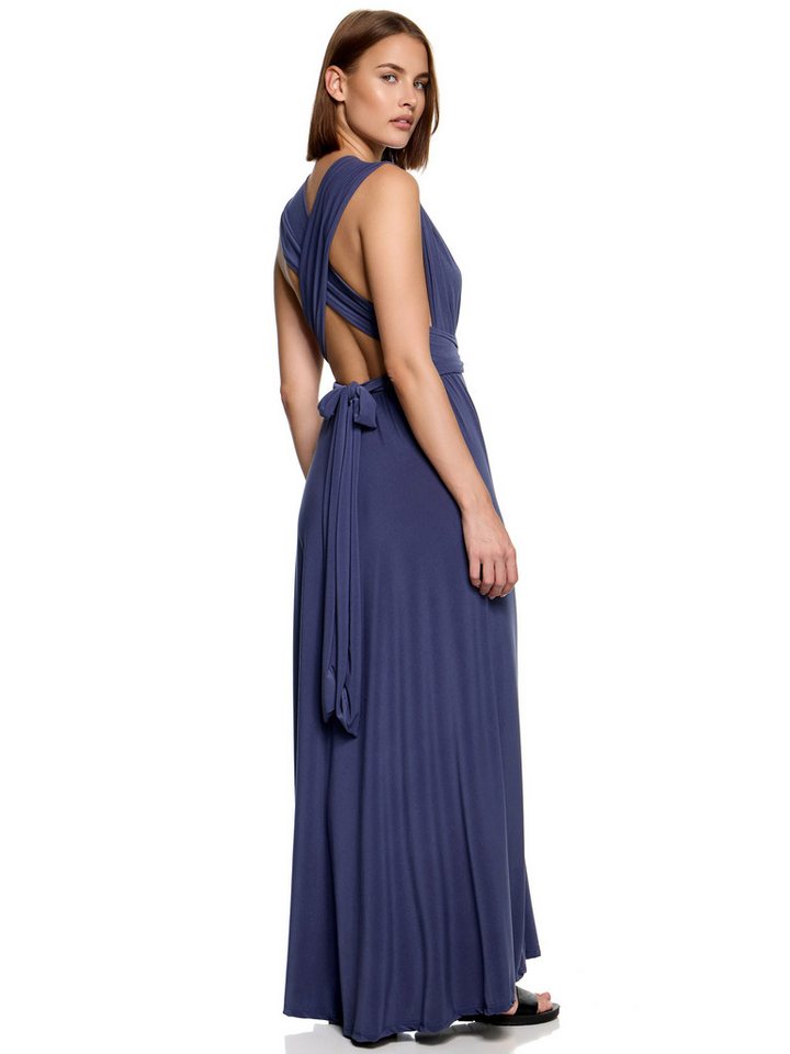 Worldclassca Abendkleid Worldclassca Abendkleid Partykleid Lang mit Schlitz Sommerkleid Maxikleid Cocktailkleid Wickelkleid Elegant Schulterfrei Ärmellos – Bild 4 von 5