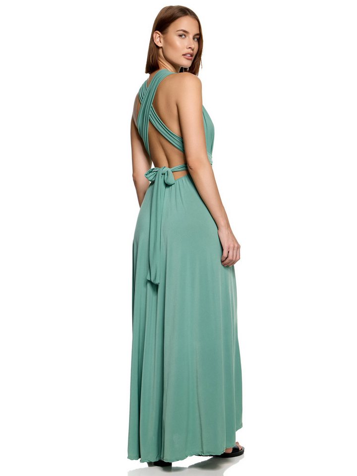 Worldclassca Abendkleid Worldclassca Abendkleid Partykleid Lang mit Schlitz Sommerkleid Maxikleid Cocktailkleid Wickelkleid Elegant Schulterfrei Ärmellos – Bild 2 von 4