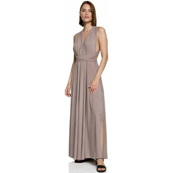 Worldclassca Abendkleid Worldclassca Abendkleid Partykleid Lang mit Schlitz Sommerkleid Maxikleid Cocktailkleid Wickelkleid Elegant Schulterfrei Ärmellos