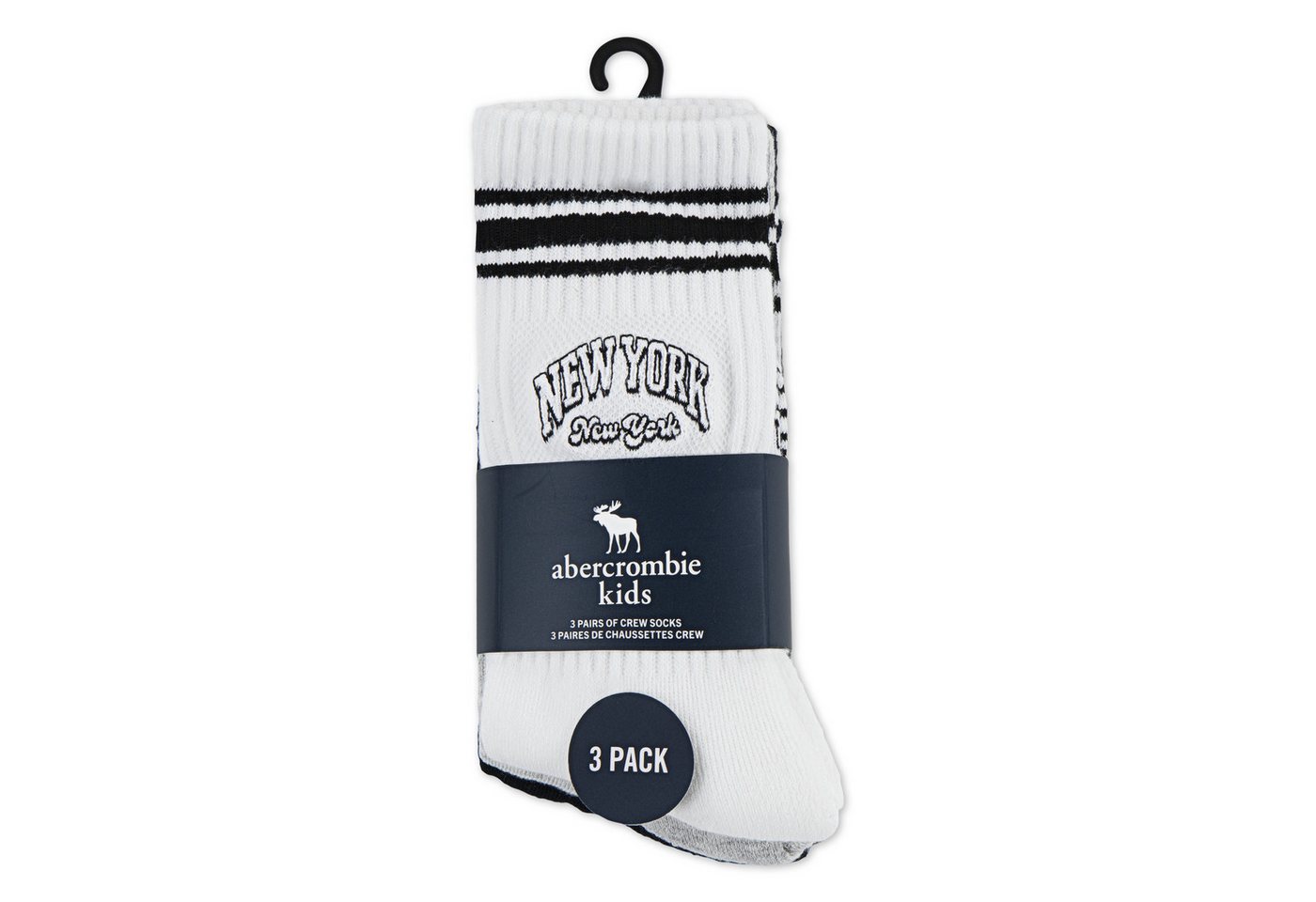 Abercrombie Kids Freizeitsocken (Packung, 3-Paar, 3er) Bequeme, wadenhohe Socken – Bild 3 von 3