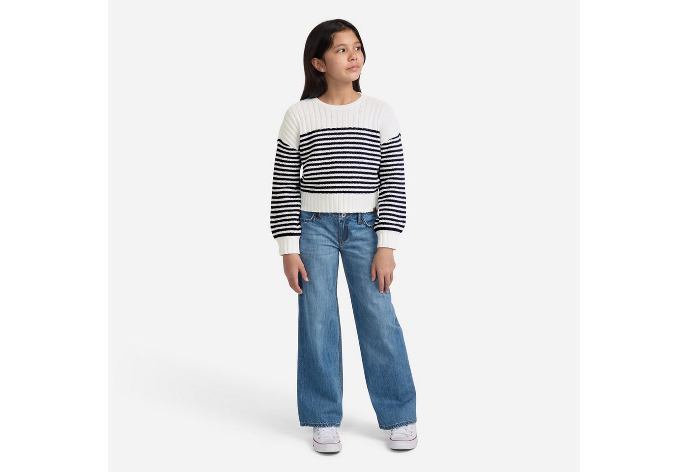 Abercrombie Kids Strickpullover AFG SLASH NECK SWEATER kurz, mit Streifen, for girls – Bild 2 von 5