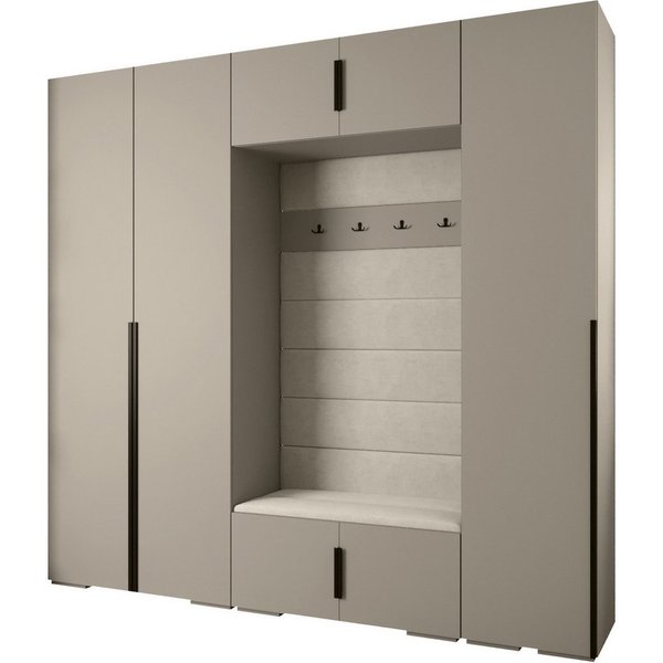 ABIKS MÖBEL Kompaktgarderobe INOVA 1 SATZ 8 Möbelset, Garderobe mit Kleiderstange und Regalen