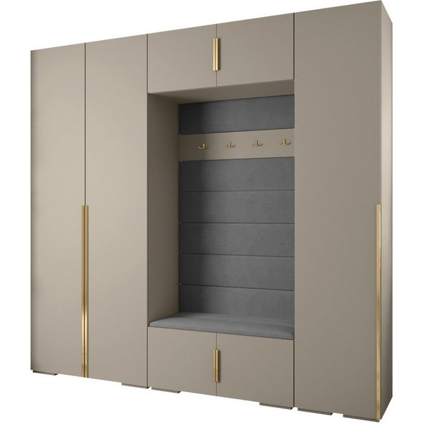ABIKS MÖBEL Kompaktgarderobe INOVA 1 SATZ 8 Möbelset, Garderobe mit Kleiderstange und Regalen