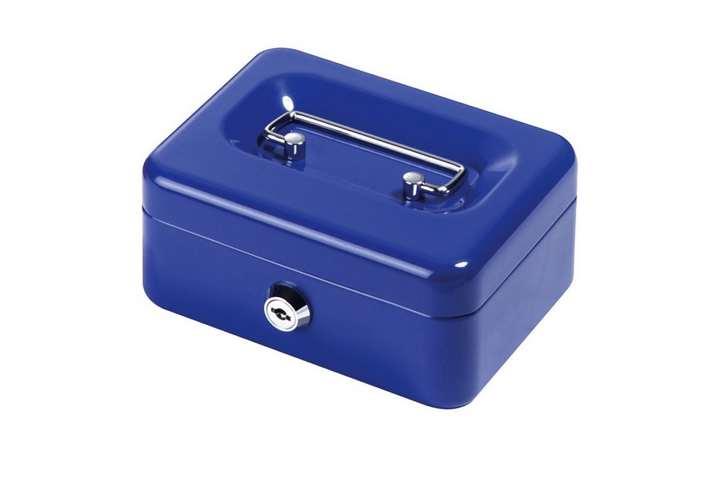 Herlitz Ablageelement Herlitz Geldkassette Mittel abschließbar Blau, 2x Schlüssel Hartgeldeinsatz Geldkasse Geldbox Kasse – Bild 2 von 5