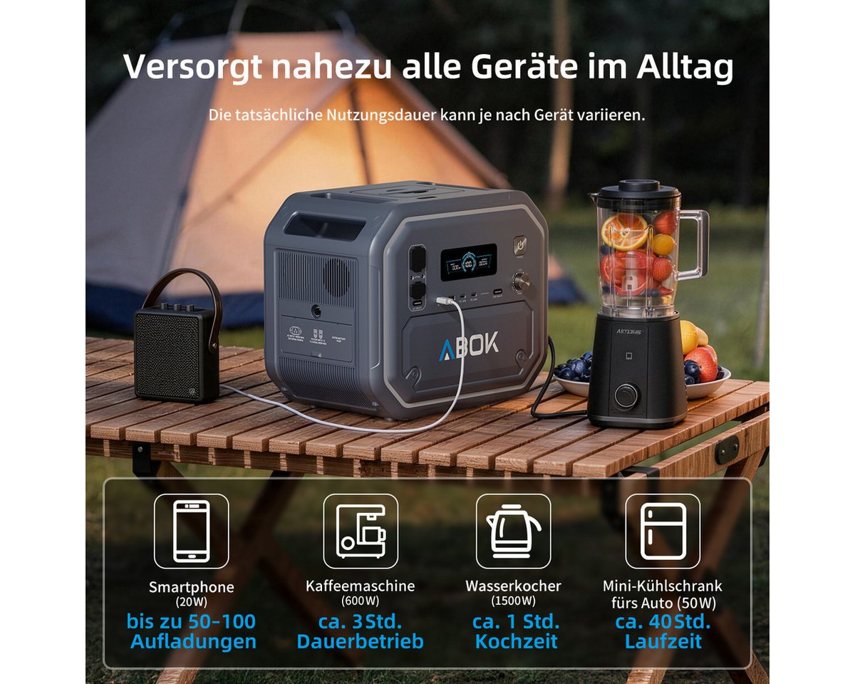ABOK Stromerzeuger Ark2800, 2304Wh 2800W Tragbares Kraftwerk – Bild 2 von 5