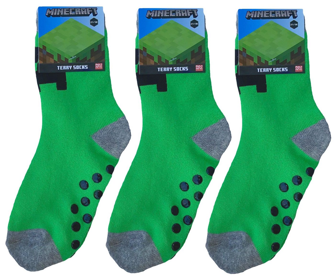 Minecraft ABS-Socken 3x Minecraft Stoppersocken Kinder Strümpfe Anti Slip Socken 3x Minecraft Kinder Anti Rutschsocken – Bild 2 von 4