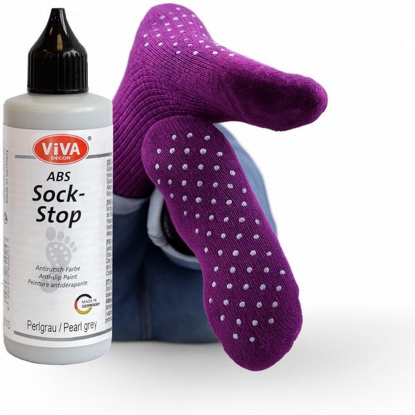 Viva Decor ABS-Socken ViVA DECOR ABS Sock-Stop 82ml, Perlgrau