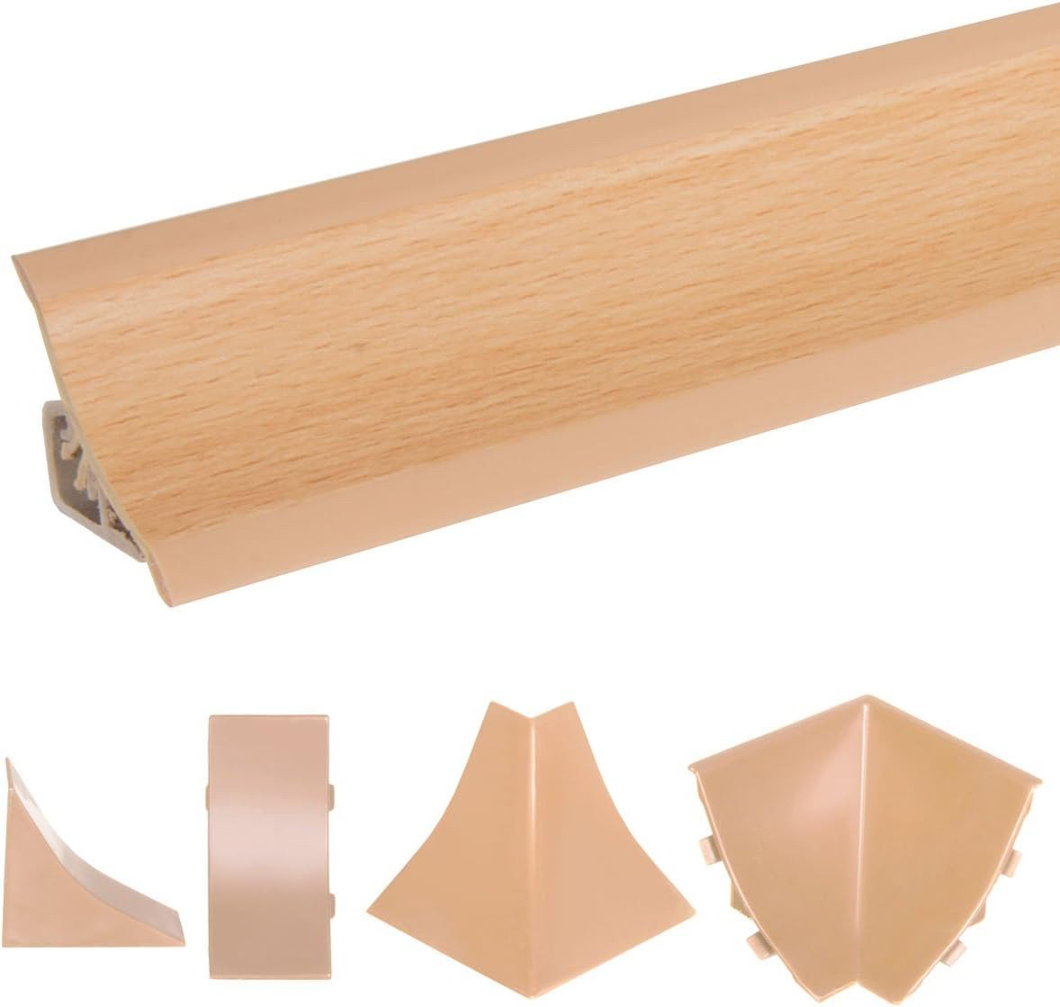 HOLZBRINK Abschlussleiste HOLZBRINK Küchenabschlussleiste Küchenleiste Buche 23x23mm 50 cm, selbstklebend, PVC, 1-St., Buche Wandabschlussleiste Arbeitsplatten  – Bild 2 von 5