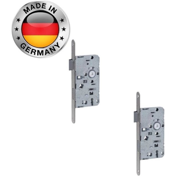 ABUS Einsteckschloss 2er Set Türschloss BB Links Zimmertürschloss Innentürschloss »Buntbart Schloss Einsteckschloss Türbeschlag für Zimmertüren«, Zimmer Tür Sch