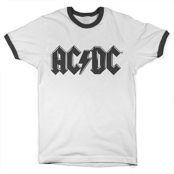 AC/DC T-Shirt Black Logo Retro Ringer Tee