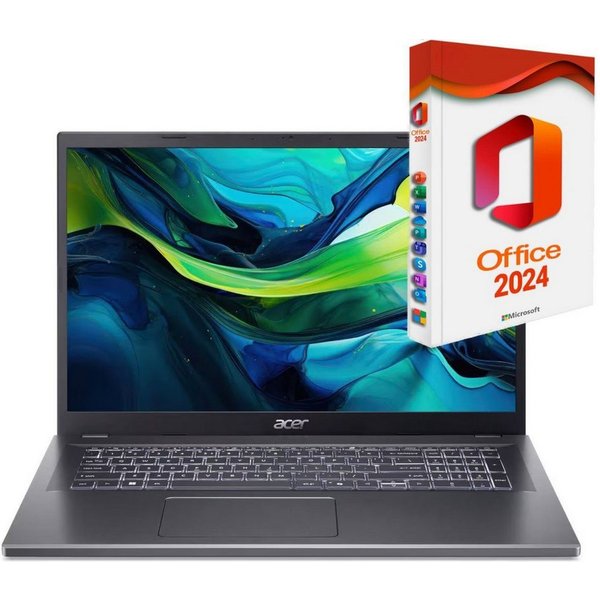 Acer Aspire A17-51, Core i5-120U, 16GB RAM, inkl. MS Office 2024 Pro Business-Notebook (44 cm/17.3 Zoll, Intel Core i5 120U, Intel UHD Grafik, 16 GB, 256 GB SSD