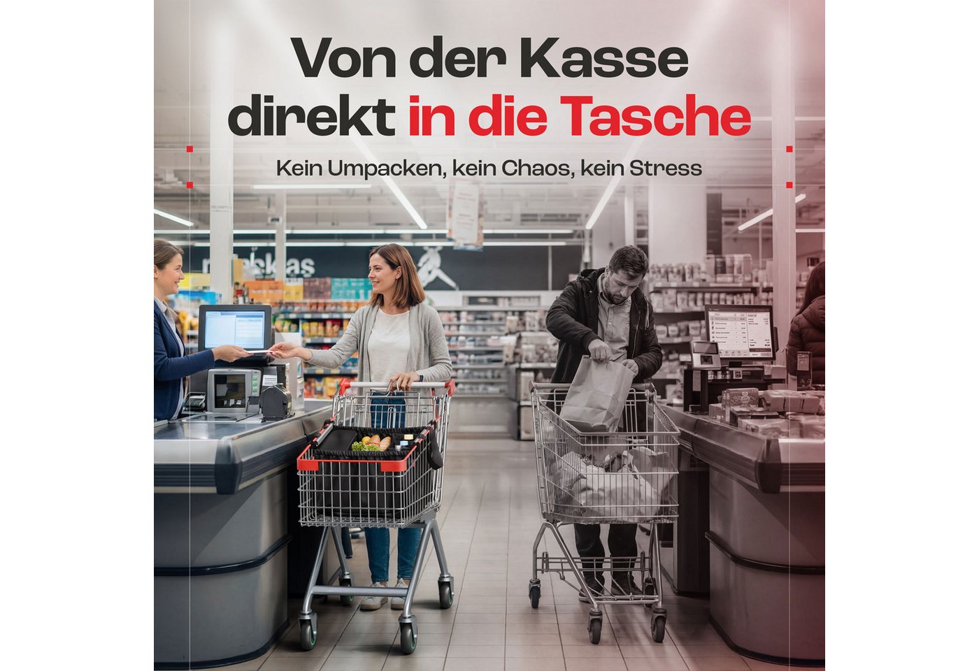 achilles Einkaufsbeutel Easy-Carrier Einkaufswagentasche mit Kühlfunktion und Flaschenfächern, 40 l – Bild 5 von 5