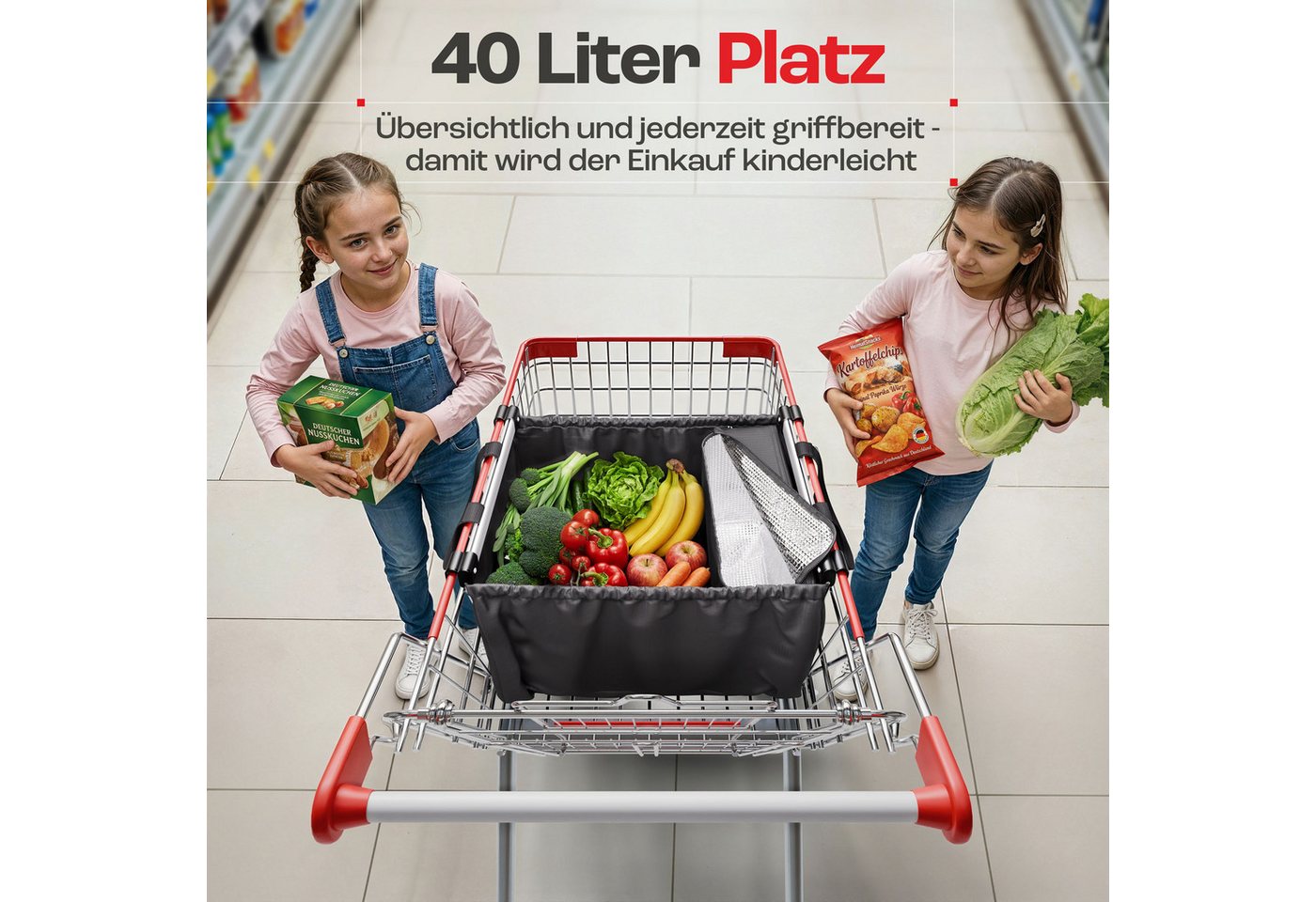 achilles Einkaufsbeutel Easy-Cooler Einkaufswagentasche mit Kühlfunktion, 40 l – Bild 3 von 5
