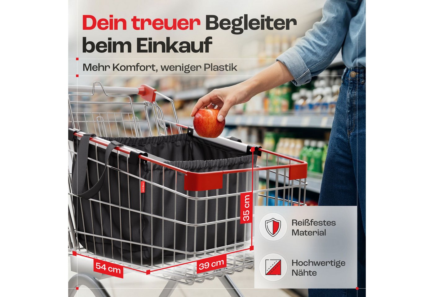 achilles Einkaufsbeutel Easy-Cooler Einkaufswagentasche mit Kühlfunktion, 40 l – Bild 4 von 5