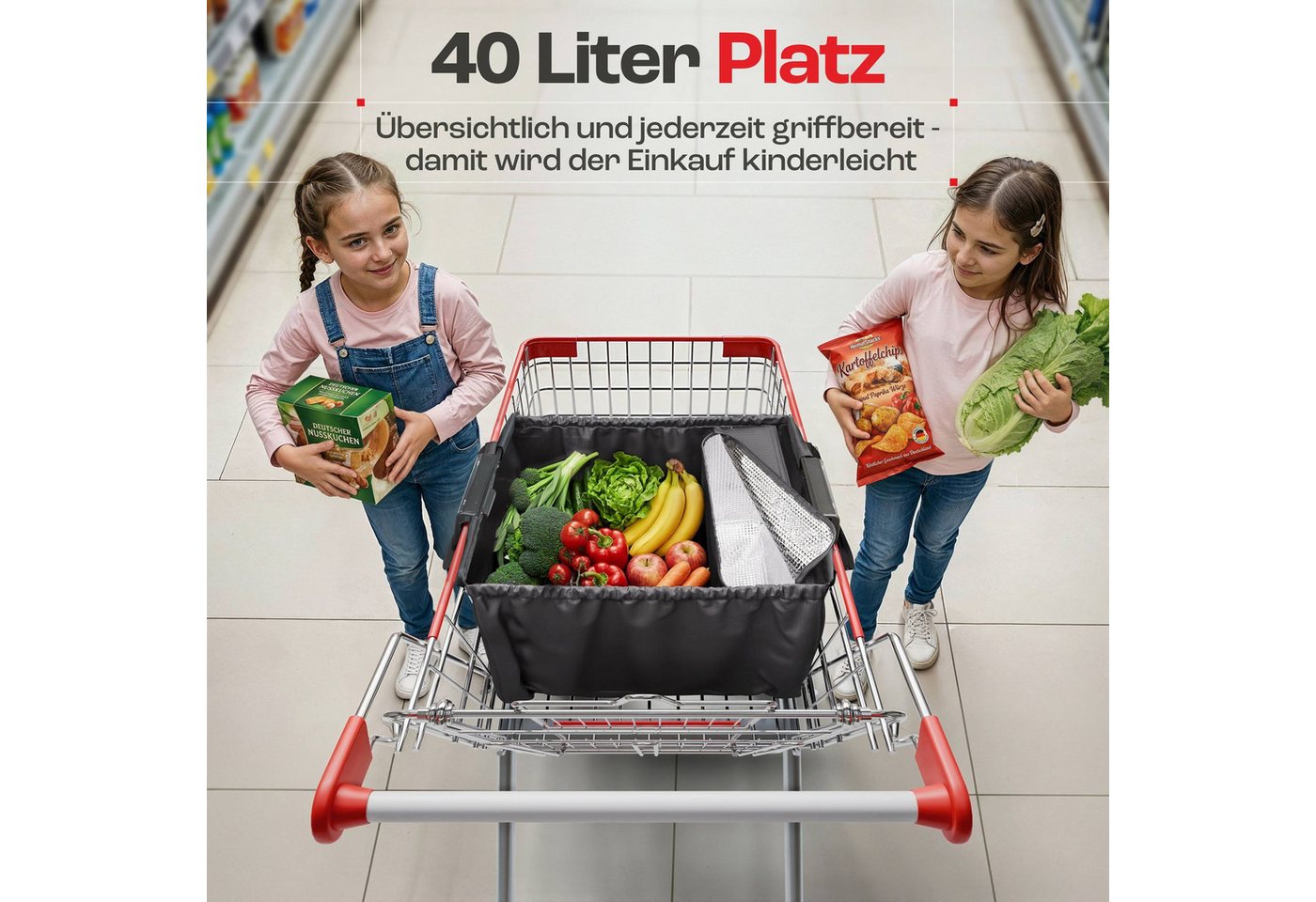 achilles Einkaufsbeutel Easy-Cooler Einkaufswagentasche mit Kühlfunktion, 40 l – Bild 5 von 5