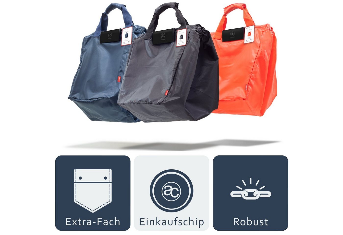 achilles Einkaufsshopper Easy-Shopper "Combi" Faltbare Einkaufswagentasche Einkaufstasche, 40 l – Bild 3 von 5