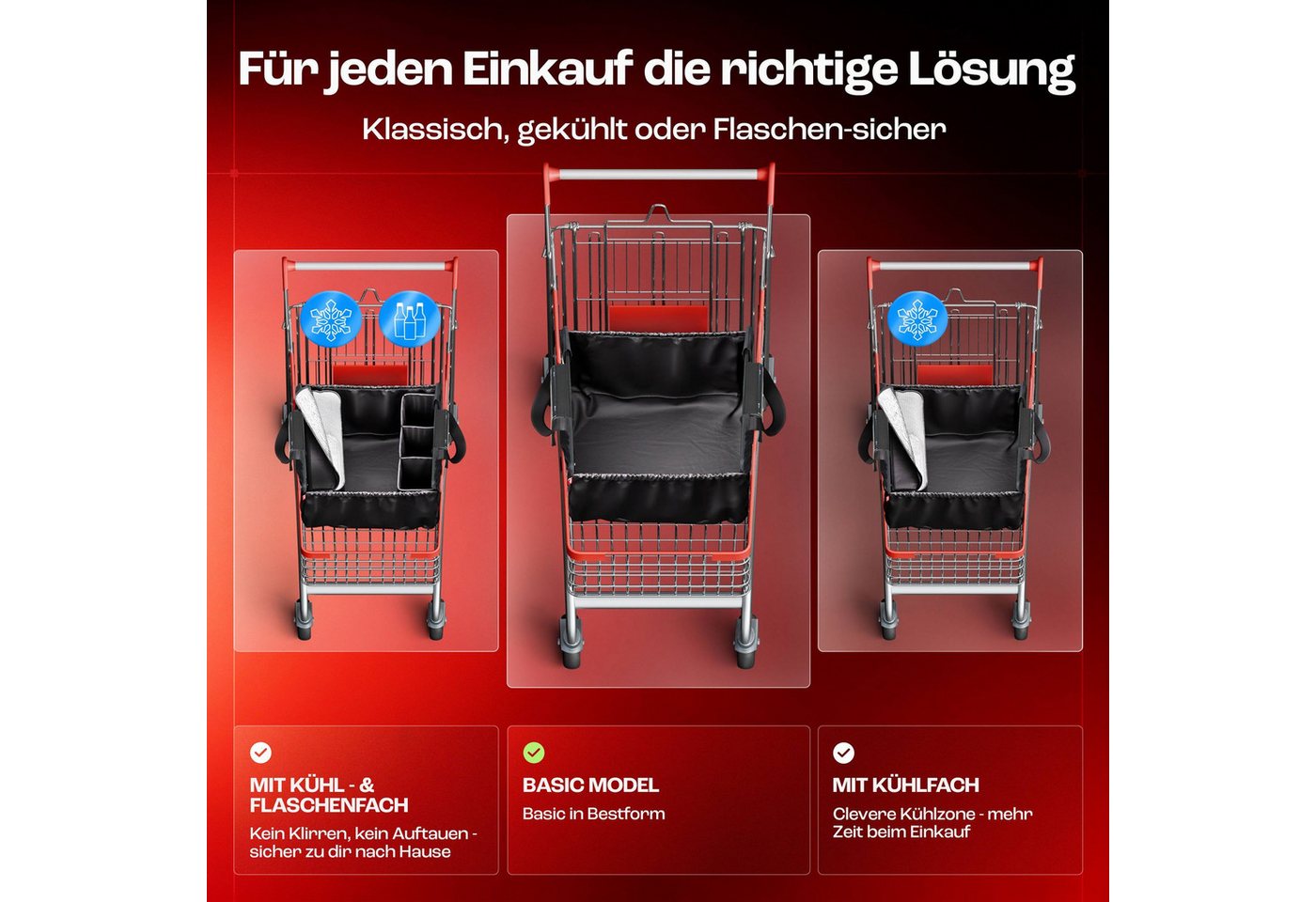 achilles Einkaufsshopper Easy-Shopper "Combi" Faltbare Einkaufswagentasche Einkaufstasche, 40 l – Bild 4 von 5
