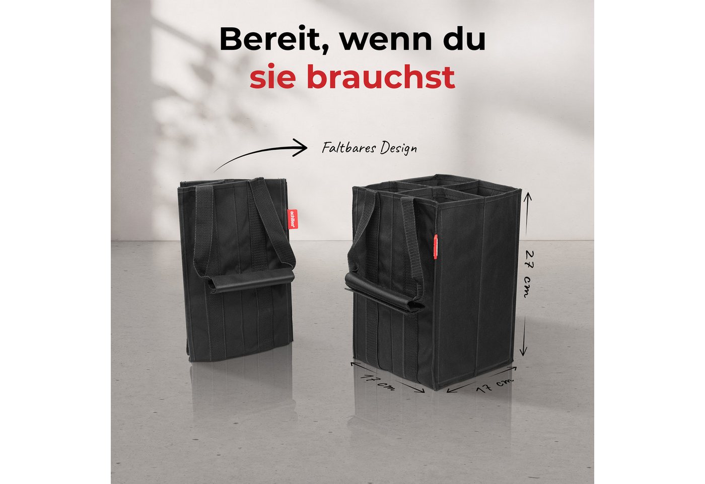 achilles Flaschenkorb Flaschenkorb 4er Bottle-Bag, Flaschentasche für 4 x 1,5 Liter Flaschen – Bild 5 von 5