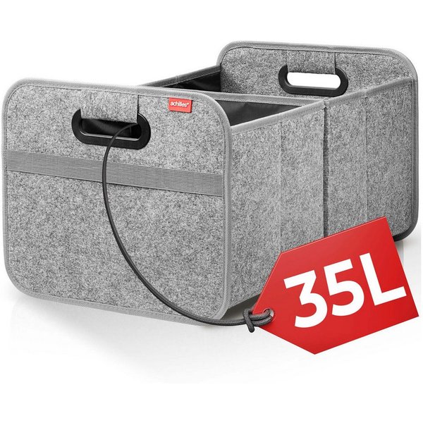 achilles Klappbox Auto Faltbox aus Filz, Kofferraumtasche, Einkaufstasche, Organizer