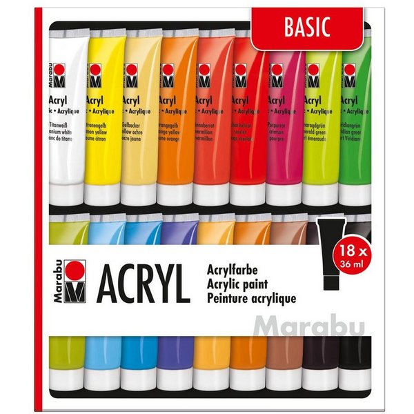 Marabu Acrylfarbe Marabu Acrylfarben Set 18x36ml
