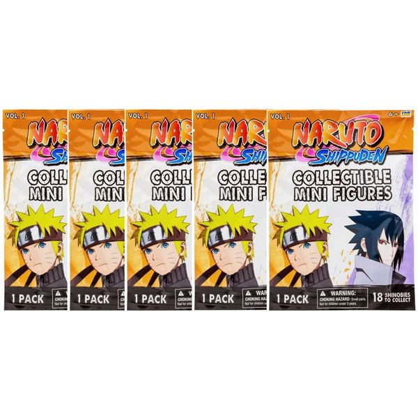 Naruto Actionfigur Naruto Figuren Serie 1 in Blind Pack 5er Bundle, 4 cm